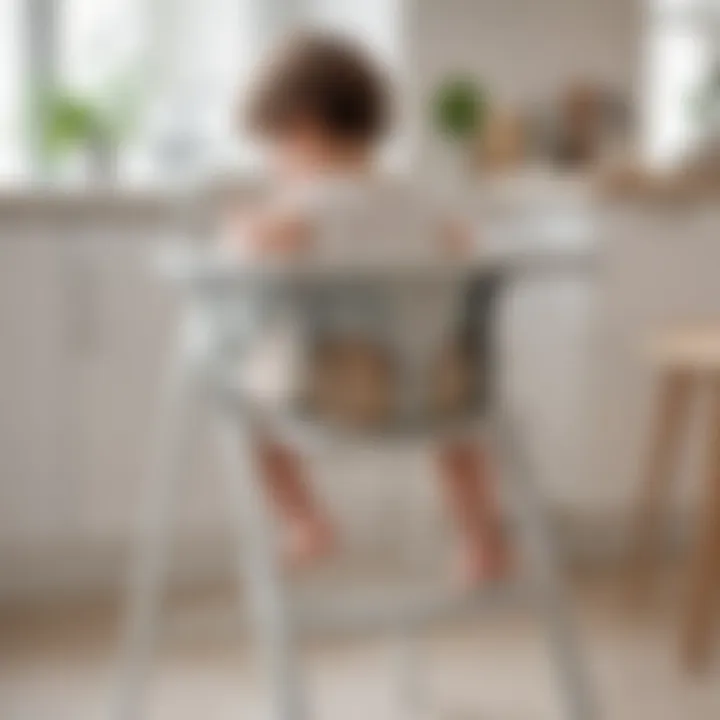 Child interacting with the Antilop high chair insert demonstrating usability and comfort.