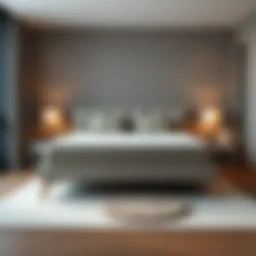 Elegant full bed with plush mattress in a modern bedroom