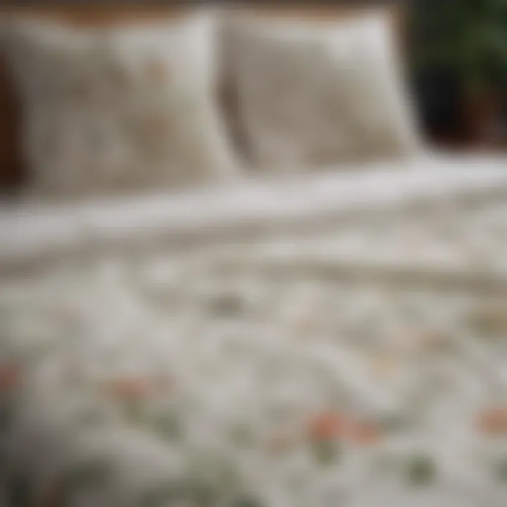 Close-up of sustainable materials used in botanical duvet covers