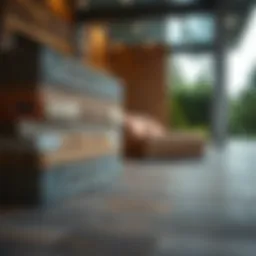 Innovative synthetic deck tiles showcasing various textures and colors.