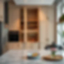 Elegant tall pantry cabinet in a modern kitchen