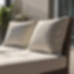 Outdoor cushion showcasing 4 inch foam thickness