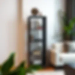 Elegant five-tier cube shelf unit styled with decor items