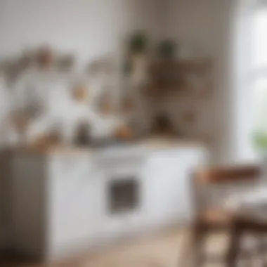 A beautifully styled play kitchen in a home setting