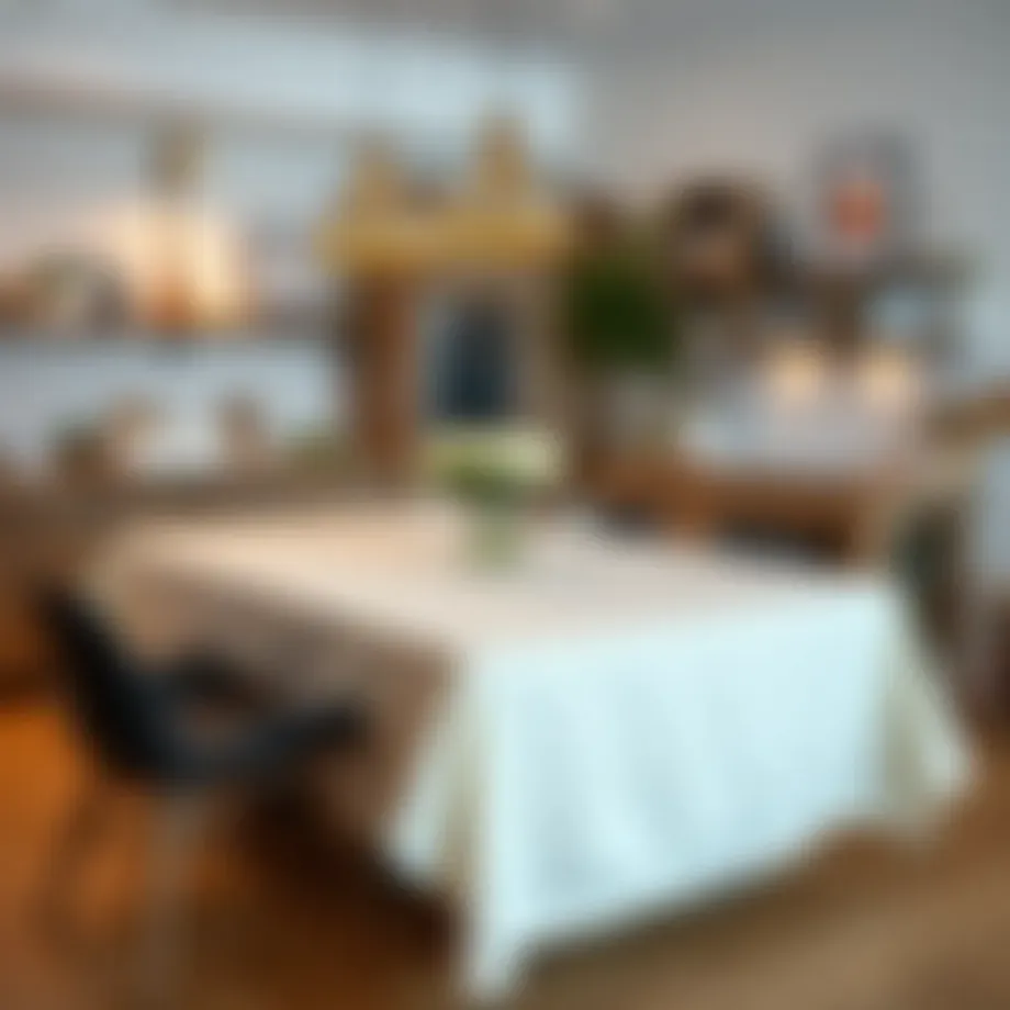 Elegant vinyl kitchen table cover enhancing a modern dining space