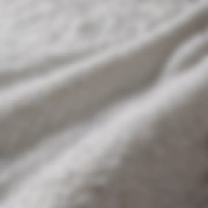 Close-up of textured fabric showcasing the quality of a white bedspread