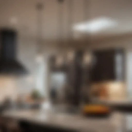 Elegant pendant lighting over a kitchen island