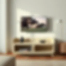 Elegant small cream TV stand showcasing modern design