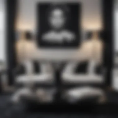 Balanced Black and White Interior Design A stylish room showcasing the balance of black and white decor elements