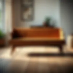 Elegant solid wood indoor bench with unique grain patterns